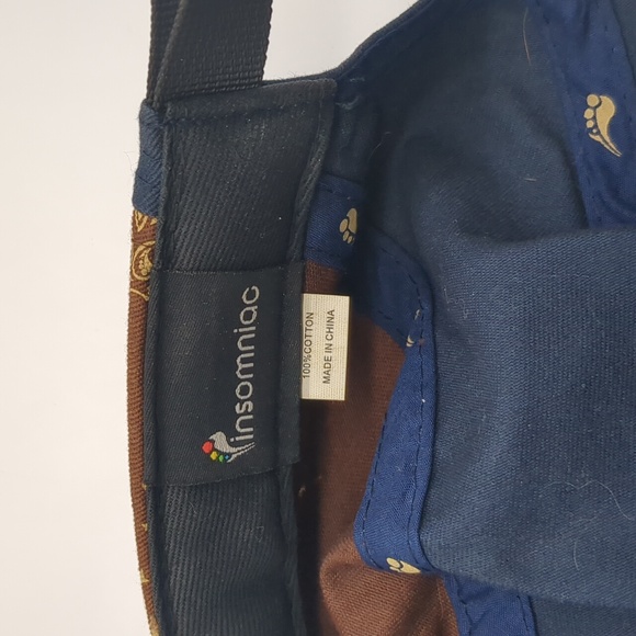 Insomniac Five Panel Strap-back Hat Cap Paisley EDC Blue Brown - Picture 6 of 6